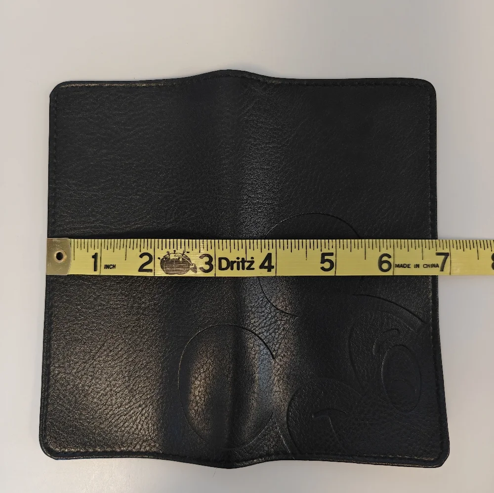 Black faux leather Disney Mickey Embossed Mouse Wallet/Check/Address Book Cover - Picture 3 of 10